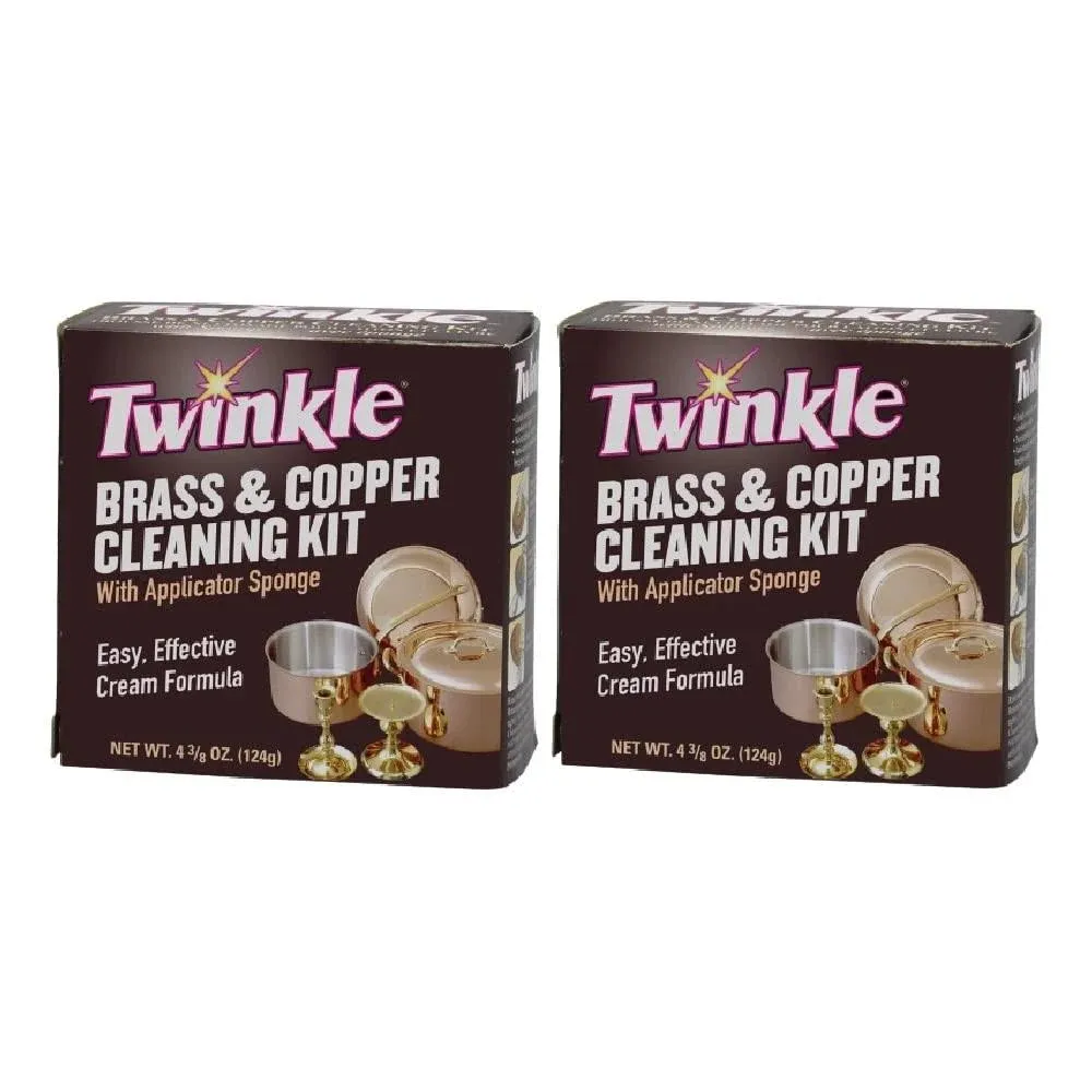 Twinkle Brass & Copper Cleaning Kit Easy Effective Cream Formula 4.38-Ounce Box ...