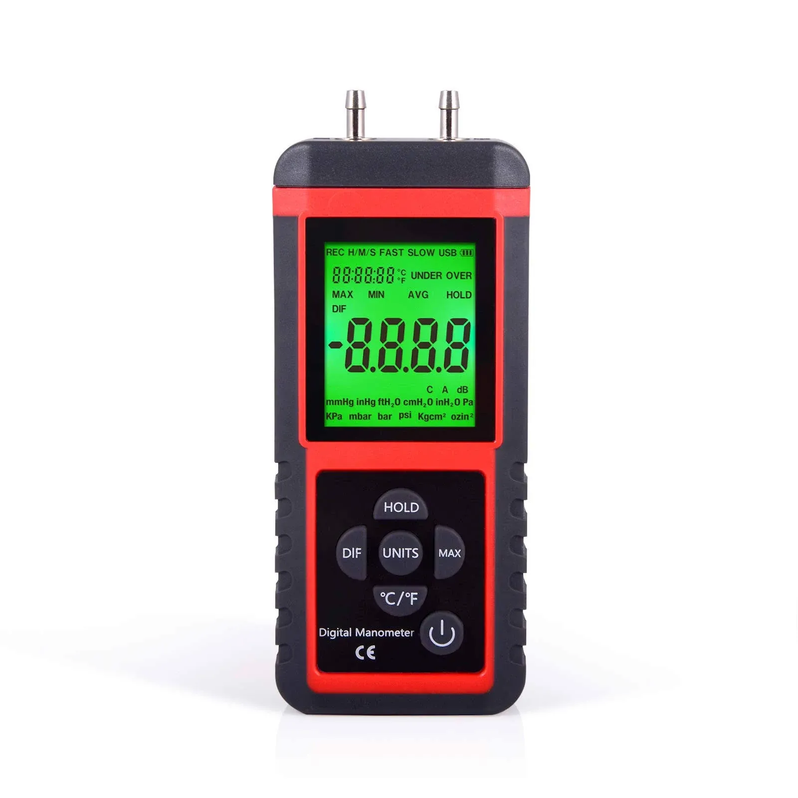 Manometer Gas Pressure Tester Digital Air Pressure Meter Differential Pressure G