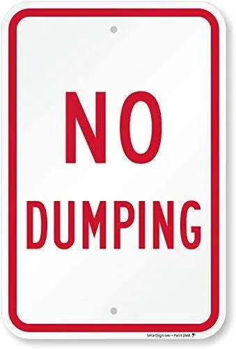 No Dumping Sign by SmartSign | 18" x 12" Aluminum