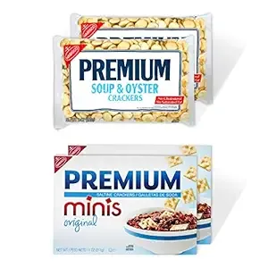 Premium Saltine Crackers Variety Pack, 2 Bags Oyster Crackers , 2 Boxes Minis Saltine Crackers, 4 Packs