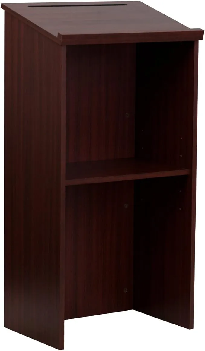 AdirOffice Wood Stand-up Podium Lectern, Mahogany