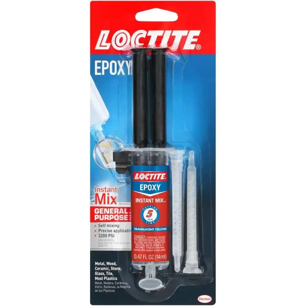 Loctite Epoxy Five Minute Instant Mix, Two 0.47-Fluid Ounce Syringes (1715208)