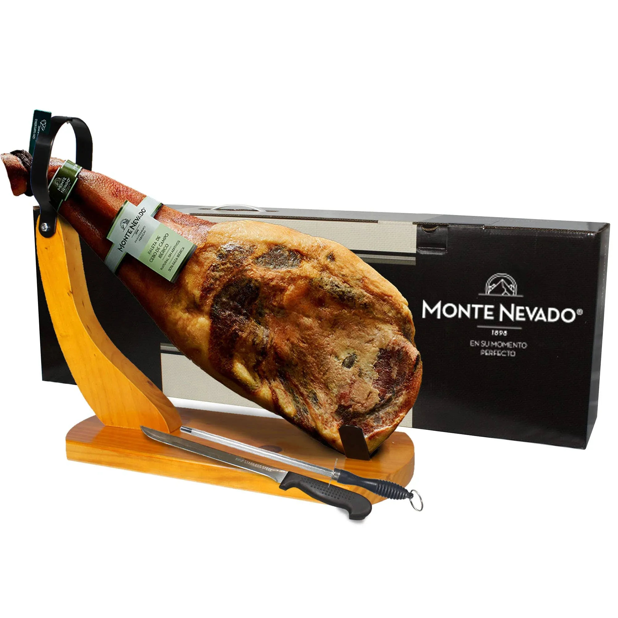 Iberico Ham Shoulder Range-Fed Natural + Ham Holder + Knife An