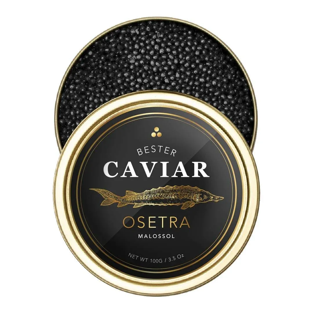 Overnight Guaranteed, Bester Premium Osetra Sturgeon Black Caviar (3.50 oz (100g ...