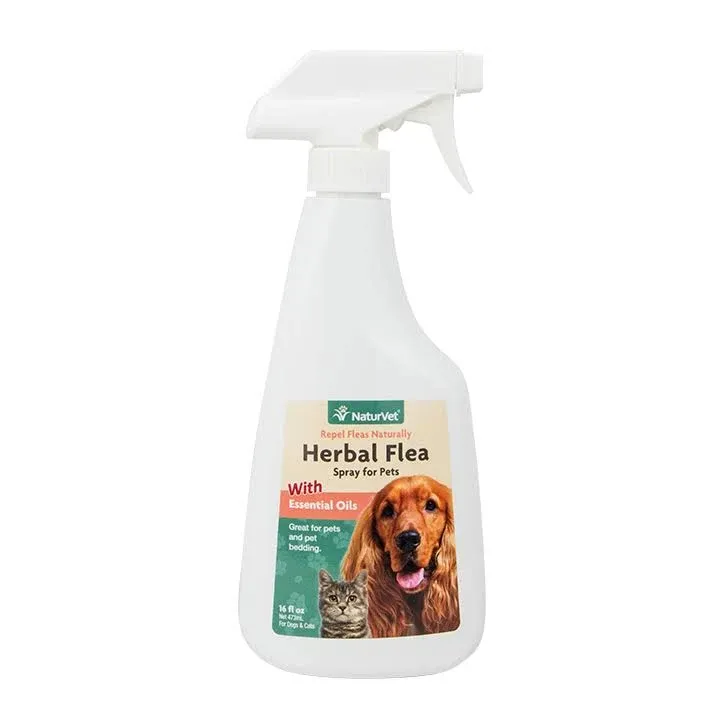 NaturVet Herbal Flea Spray for Dogs/Cats - 16 fl oz bottle