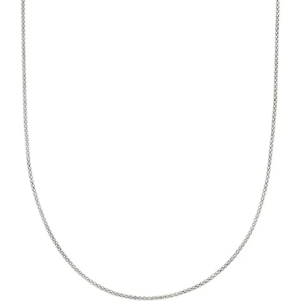 Ross-Simons 1mm 14kt White Gold Adjustable Popcorn-Chain Necklace