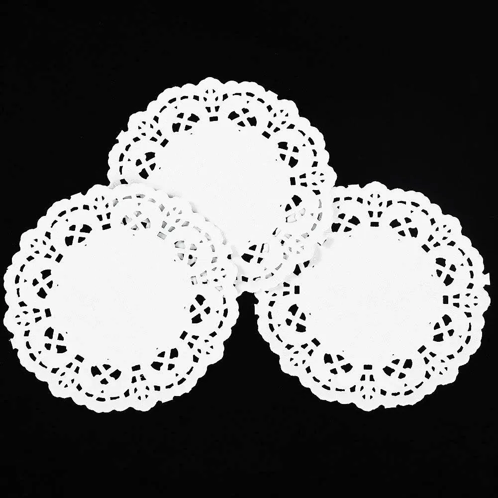 W8sunjs Round Paper Lace Doilies 3.5 inch Pack of 250 Pcs