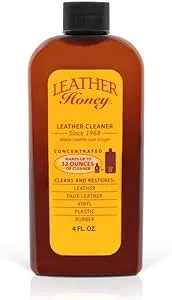 Leather Honey Leather Cleaner: Non-Toxic Leather Care Made in the USA Since 1968. Deep Cleans Leather, Faux & Vinyl - Couches, Car Seats, Purses, Tack, Shoes & Bags. Safe Any Colors & White Leather