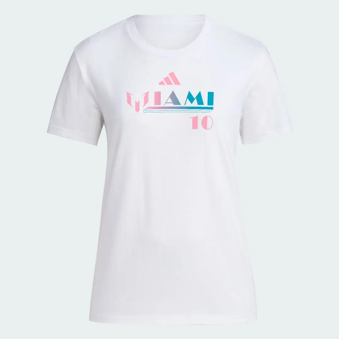 Adidas Women's Miami Messi Miami Lm #10 T-Shirt - White - M Each