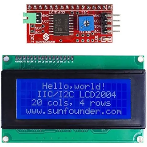 SunFounder IIC I2C TWI Serial 2004 20x4 LCD Module Shield for Arduino Uno Mega2560