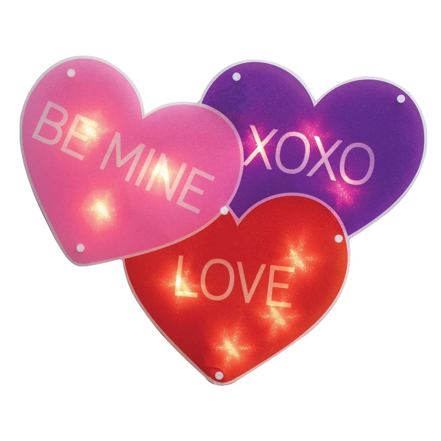 Impact 16 Lighted Valentines Day Heart - Be Mine XOXO Love Window Shimmer Decora