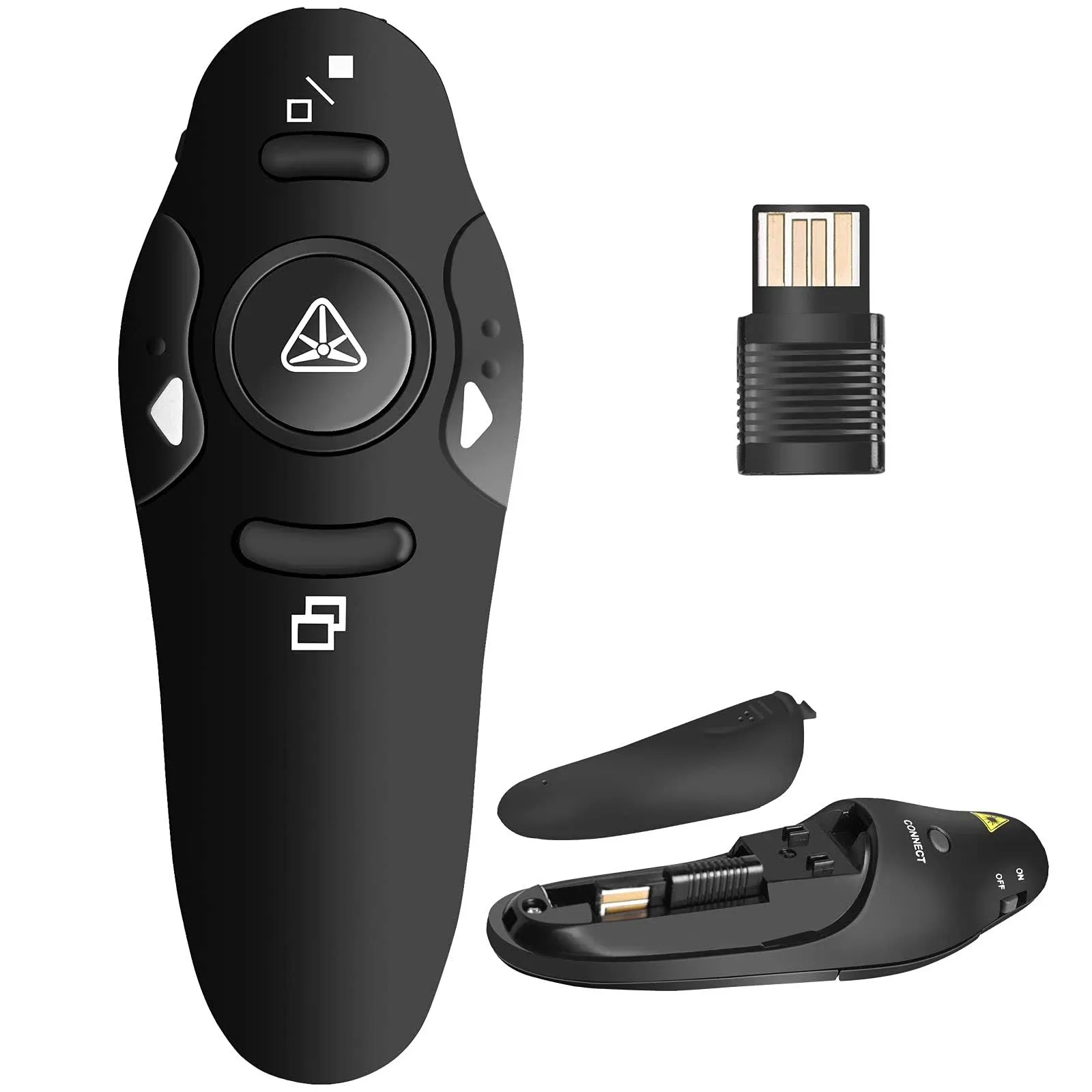 Dinofire Wireless Presenter, RF 2.4ghz Remote Presentation USB Control PowerPoint ...