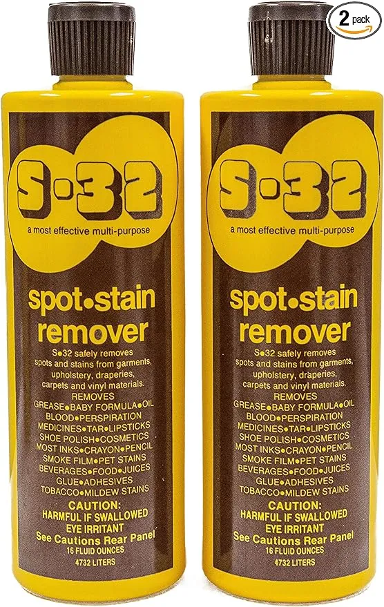 S-32 Spot Stain Remover, Safely Removes Stubborn Spots and Stains, Commercial Use, Household Needs, 15.2 Ounces, 4 Pack