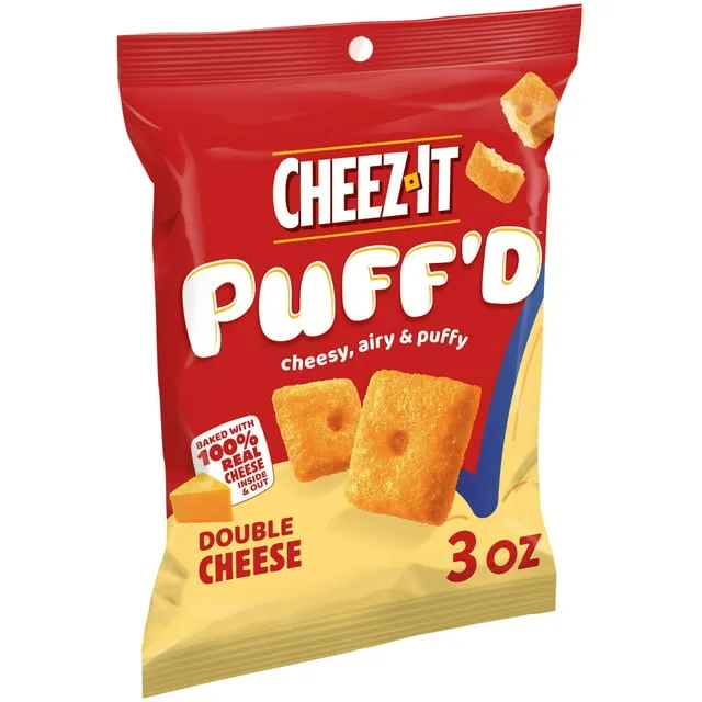 Cheez-It Puff'd Cheesy Baked Snacks, Puffed Snack Crackers, Lunch Snacks, Cheese Pizza (6 Bags)