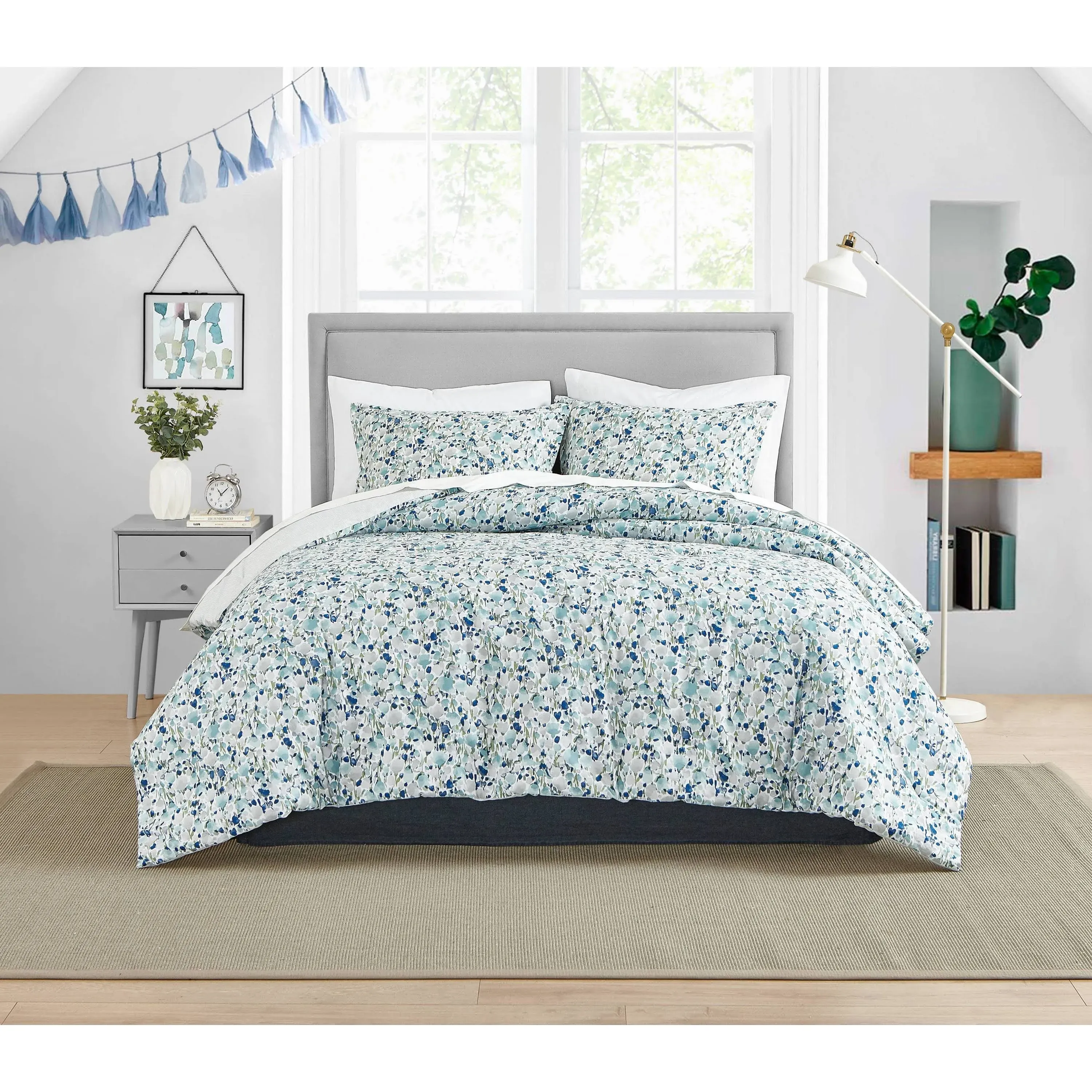 Poppy & Fritz Olivia Cotton Blue Duvet Cover Set - King