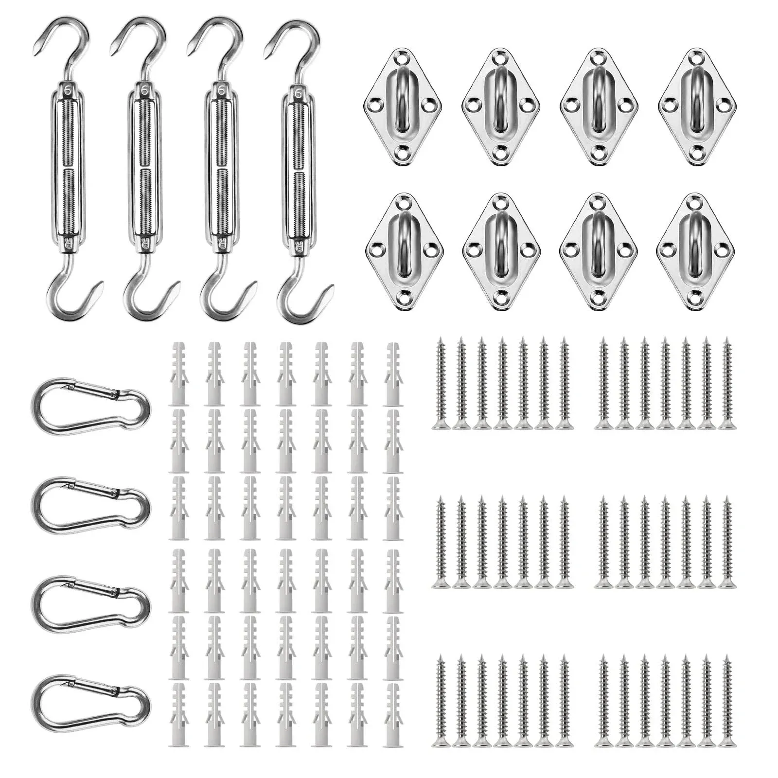 Shade Sail Hardware Kit 6 Inch For Triangle Rectangle Sun Shade Sail Installatio