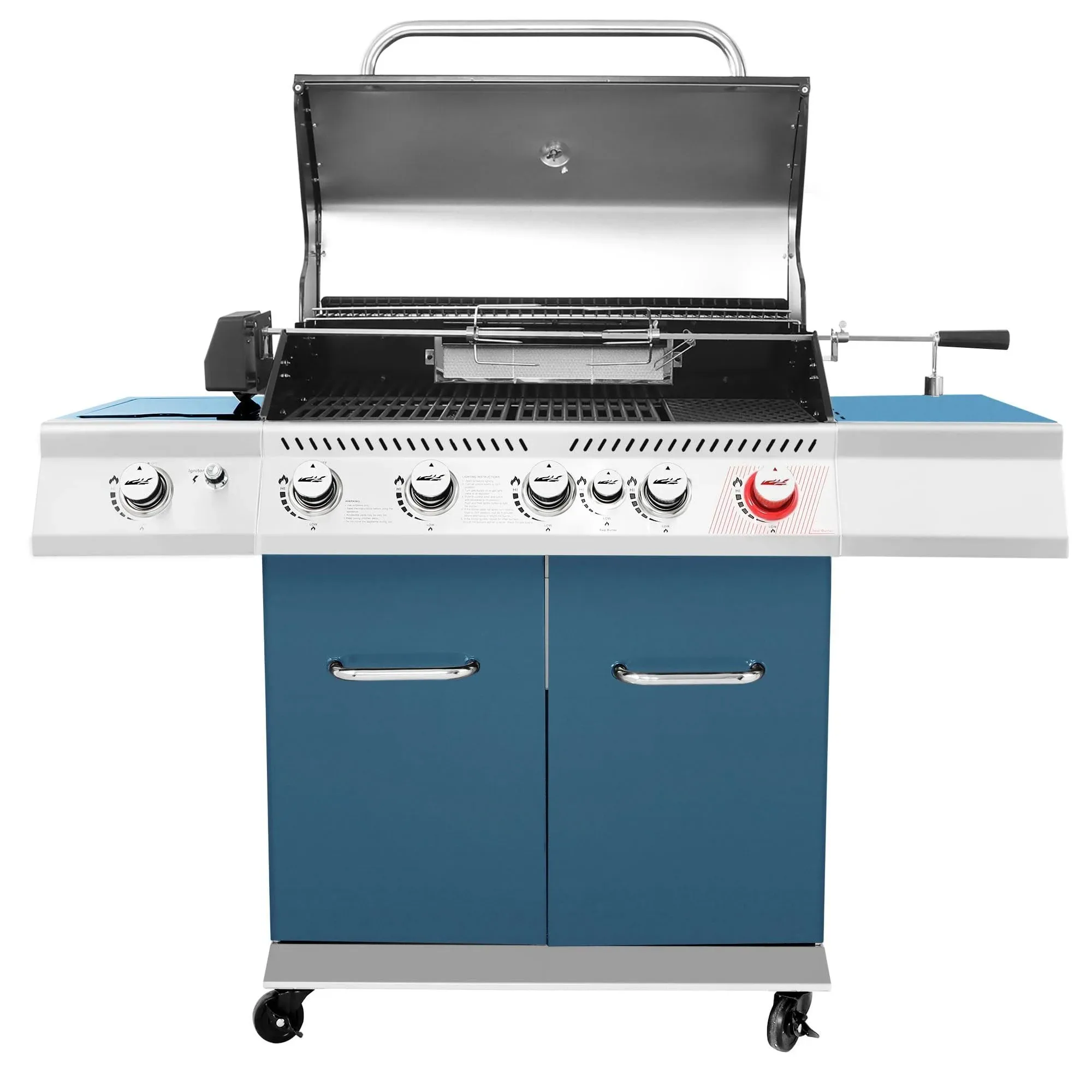 Royal Gourmet Blue 5-Burner Liquid Propane Gas Grill with 1 Side Burner