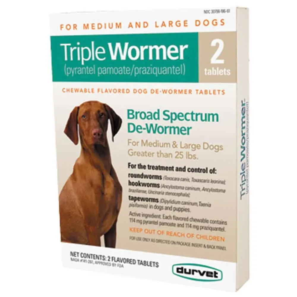 Triple Wormer Broad Spectrum De-Wormer for Dogs