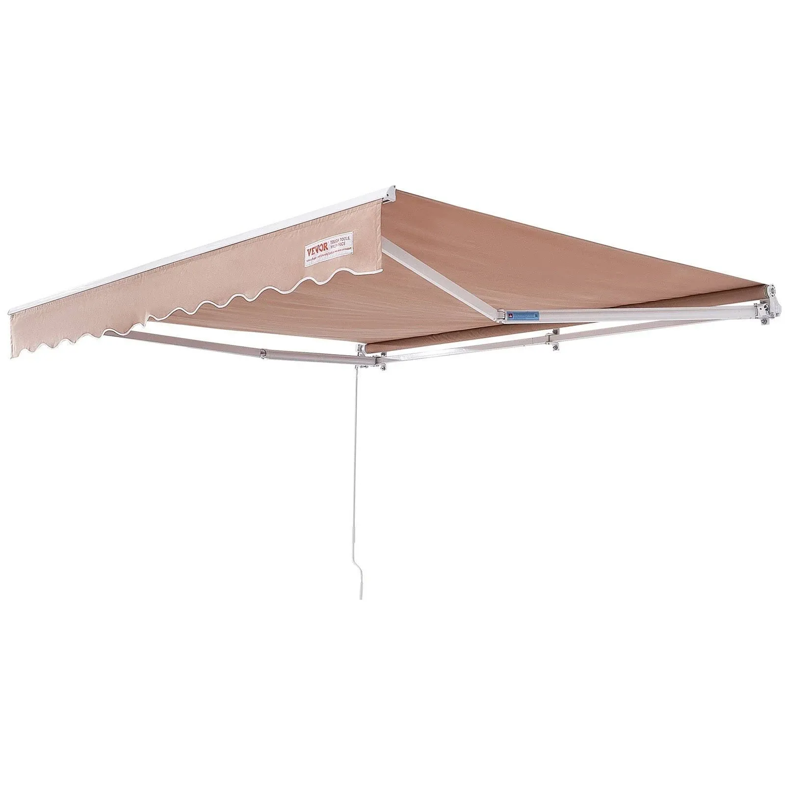 VEVOR Manual Retractable Awning 12 x 10 ft Outdoor Patio Awning Retractable Sun ...