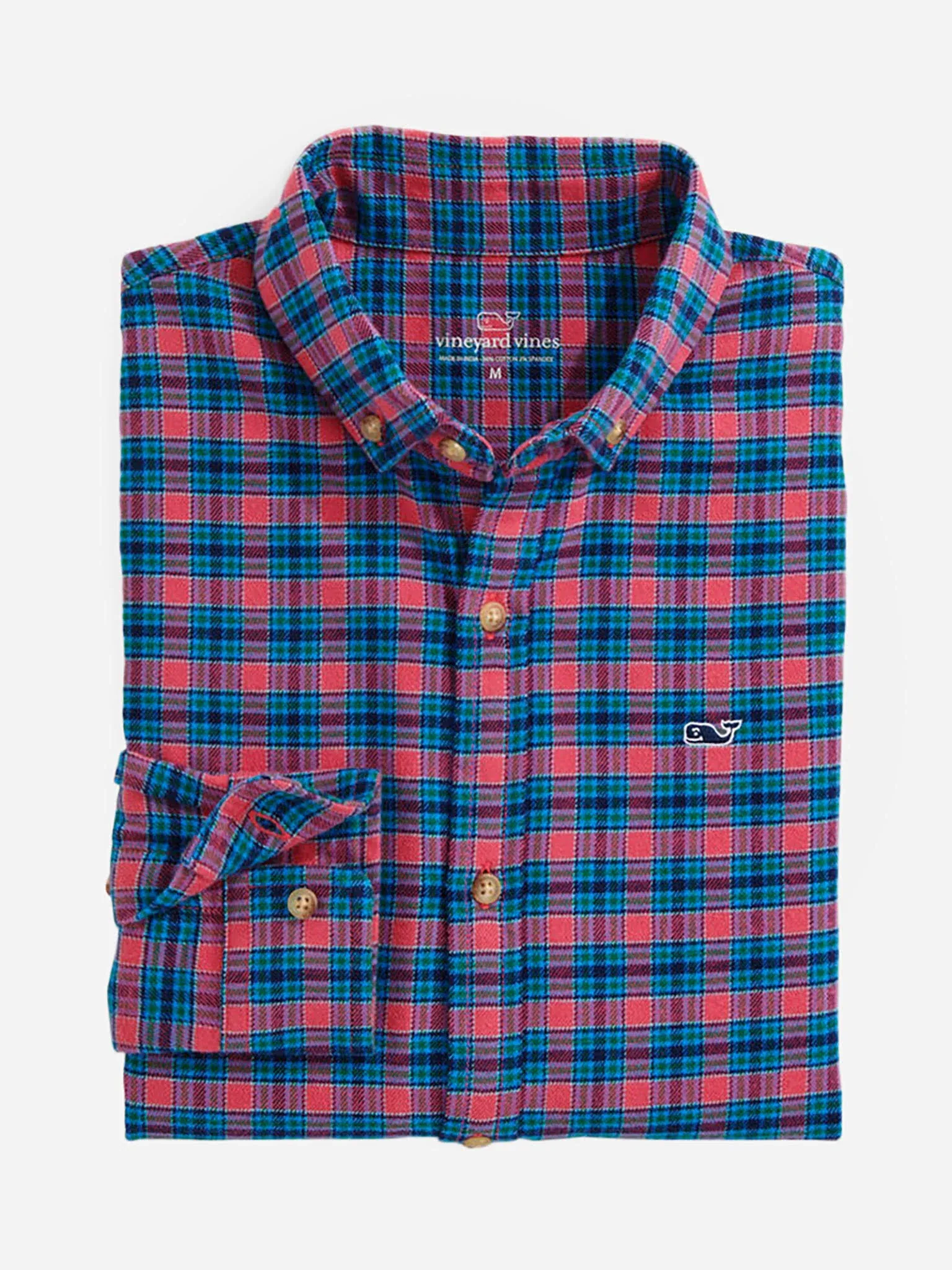 Vineyard Vines Boys Stretch Flannel Check Shirt, Sailors Red, Cotton | Size: 6 | St. Bernard