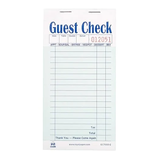 AmerCare Royal Guest Check Book