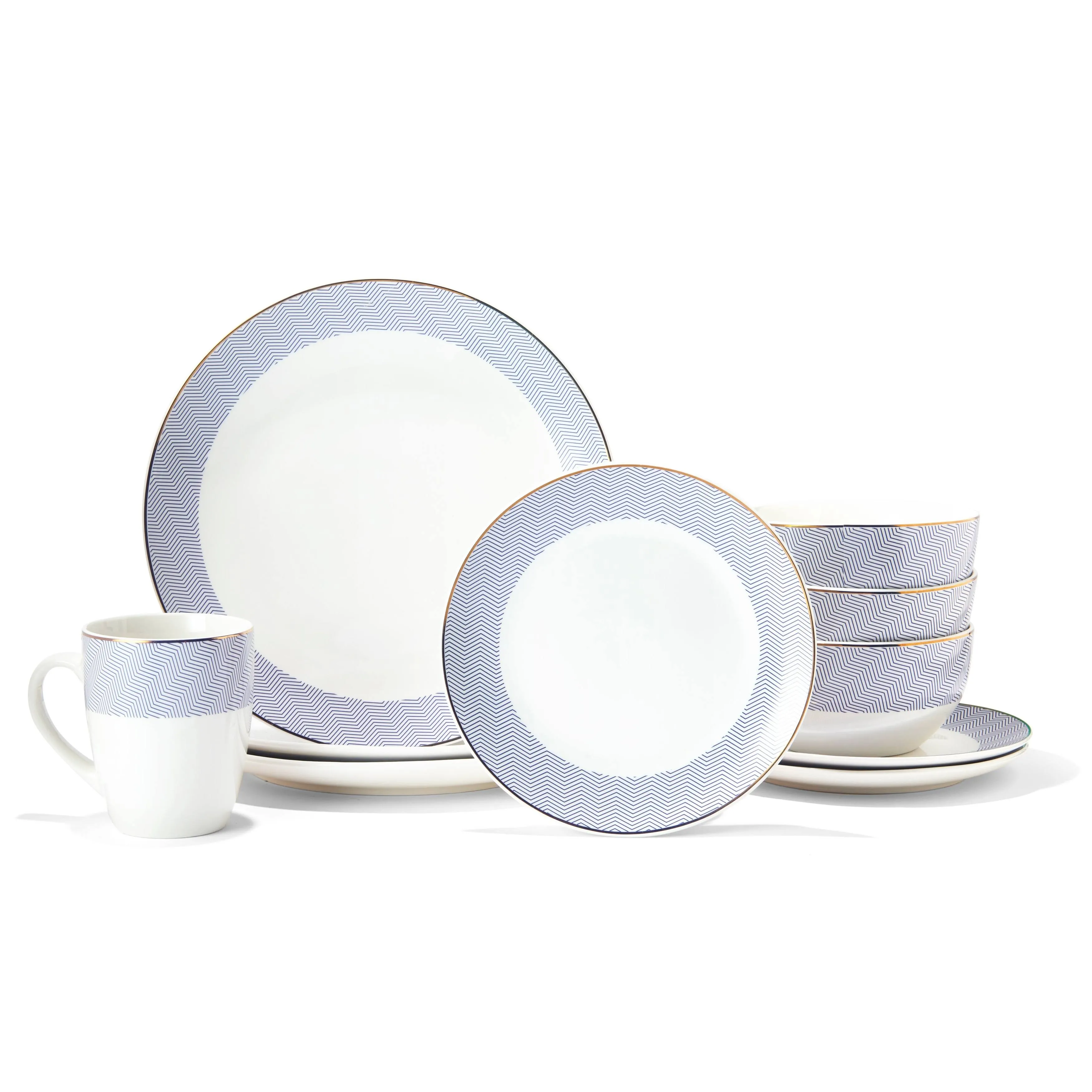 Elle Decor Lorraine 16 Piece Dinnerware Set - White