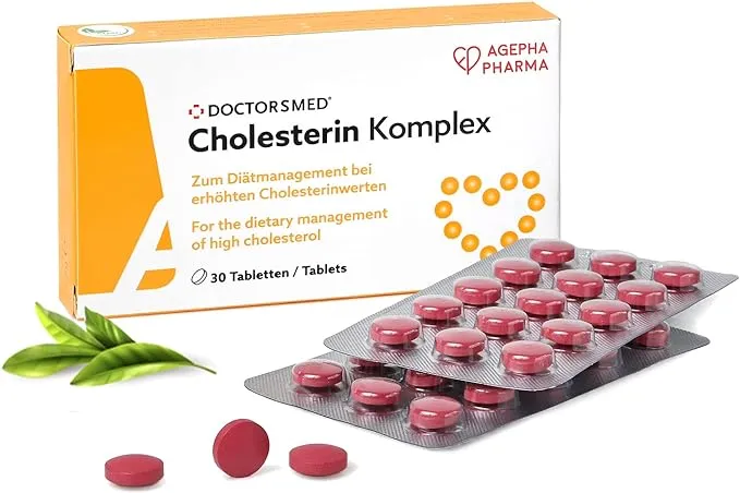 DOCTORSMED Cholesterin KompleX | 30 Vegan Tablets | Supplement to Maintain ...