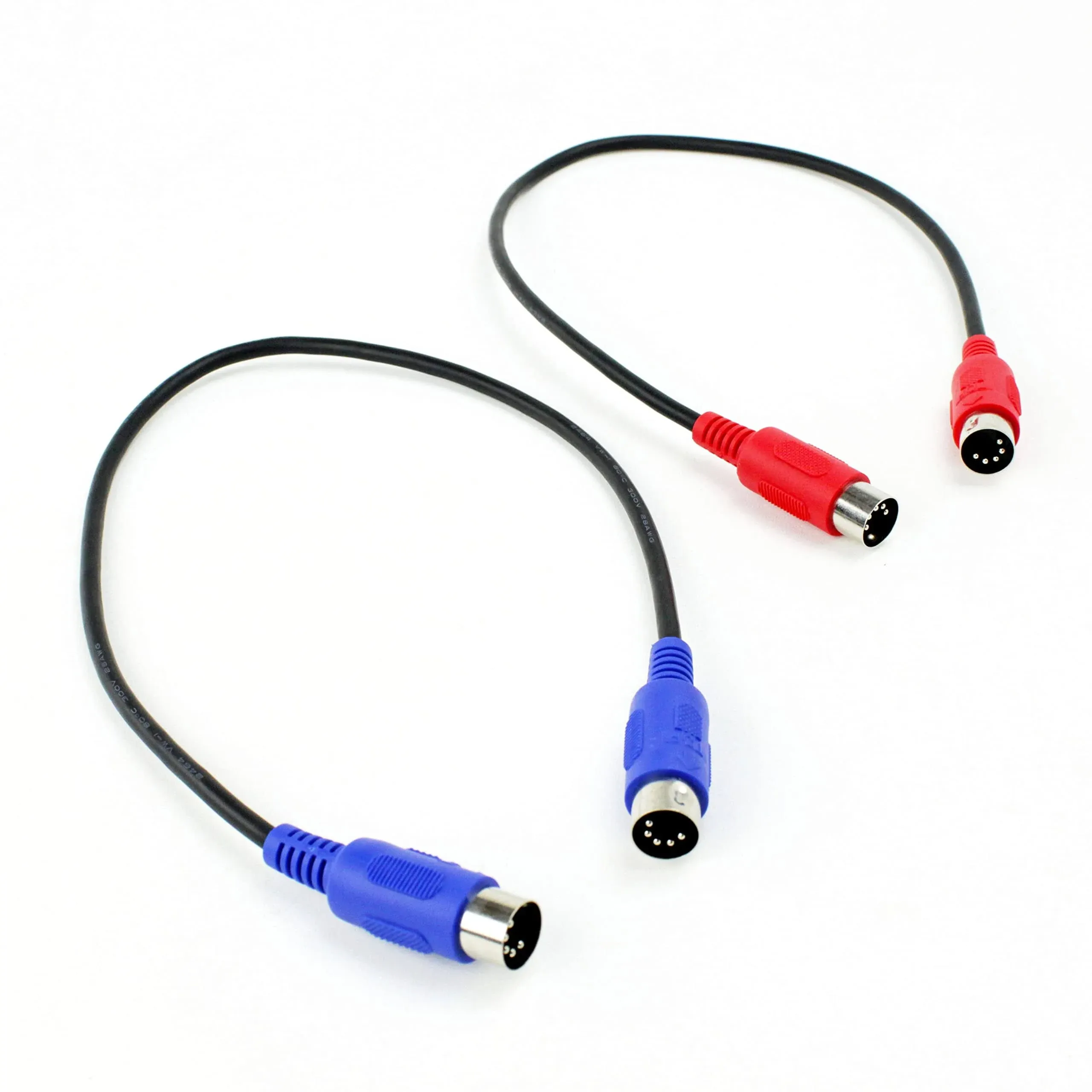 ZAWDIO- Set of 2 MIDI Patch 5-Pin DIN Male-to-Male 36&#034; Extension Cables