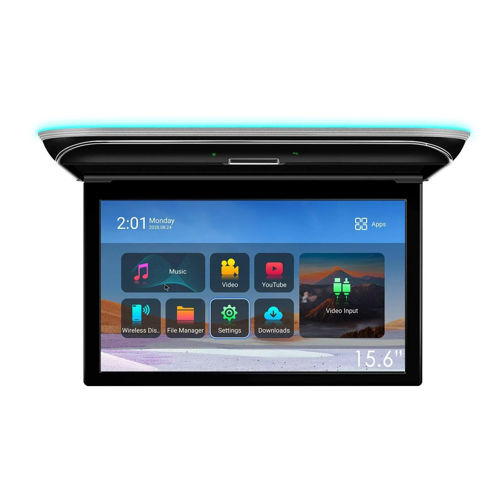 15.6&#034; HD 8K IPS Touch Screen Car Roof Monitor Overhead HDMI USB Android FM Wi-Fi