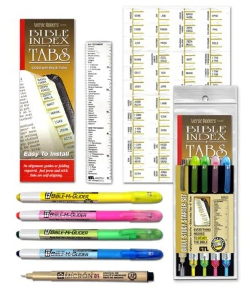 Highlighter - Bible Study Starter Set W/Gold Tabs