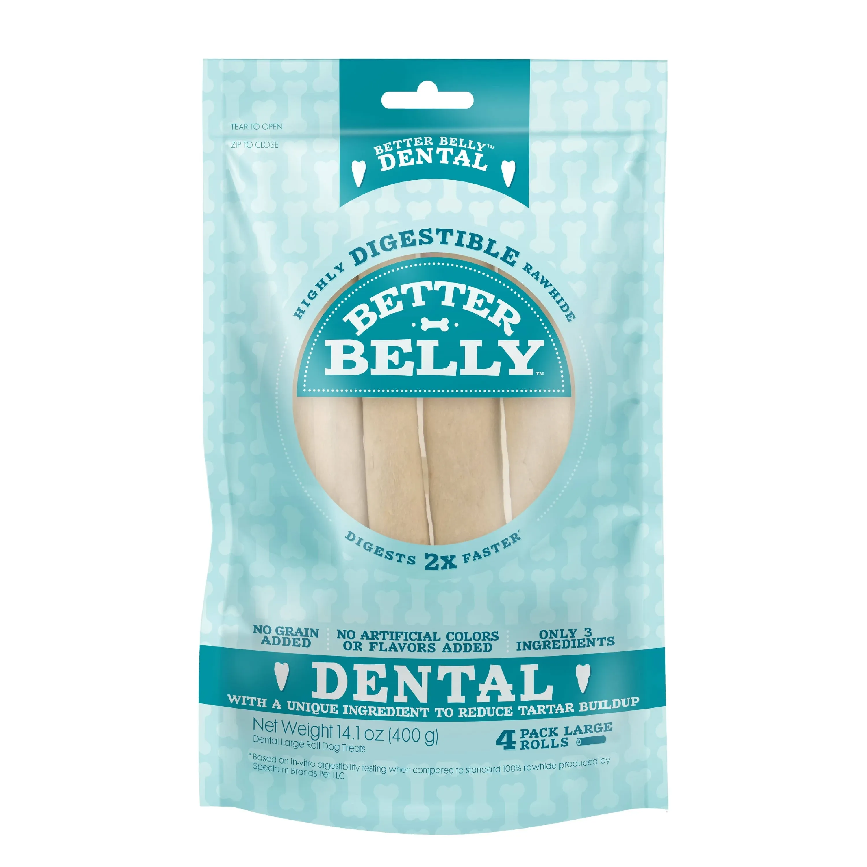 Better Belly Rawhide Dental Rolls - Large (4 Count)