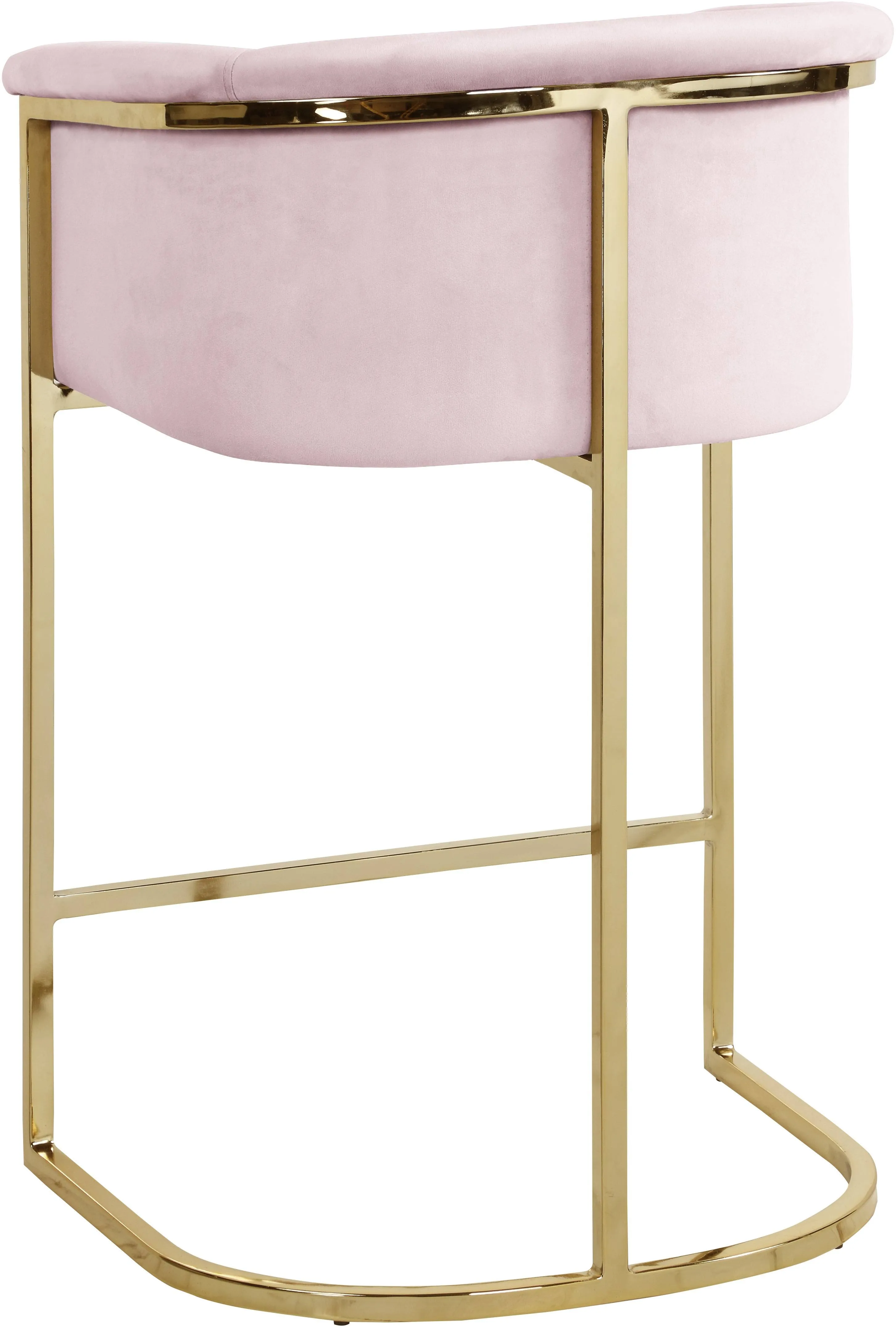 Meridian Furniture Donatella Pink Velvet Stool