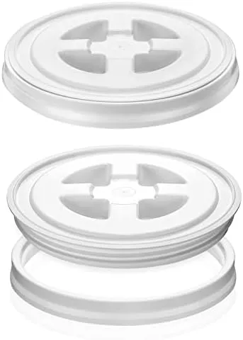 Quzzil 2 Pieces Seal Lids Bucket Seal Lid 5 Gallon Screw Top Lids for Plastic...