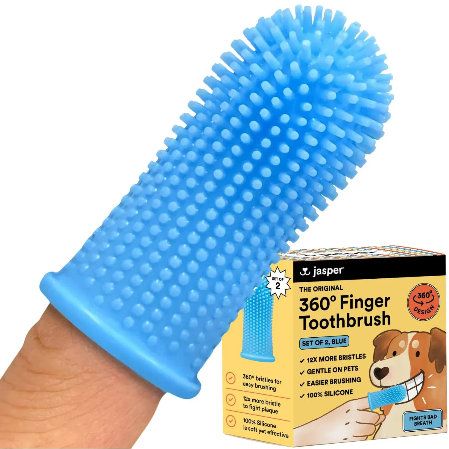 Jasper Dog Toothbrush 360o Dog Tooth Brushing Kit Cat Toothbrush