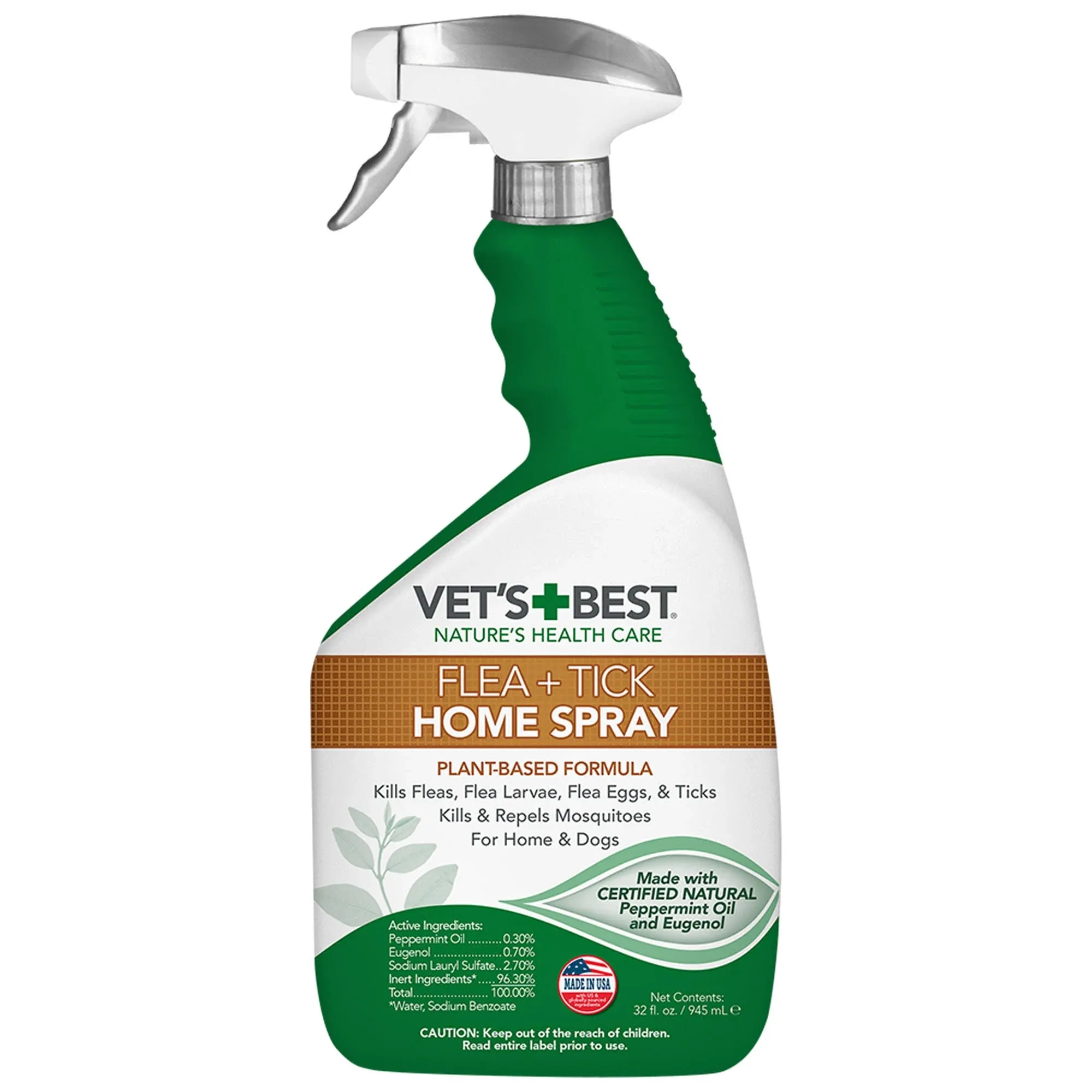 Vet's Best Flea and Tick Yard and Kennel Spray - Yard Treatment Spray Kills Mosquitoes, Fleas, and Ticks with Certified Natural Oils - Plant Safe - 96 oz Refill