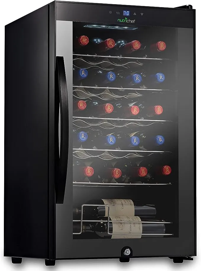 NutriChef 24 Bottle Single-Zone Wine Refrigerator