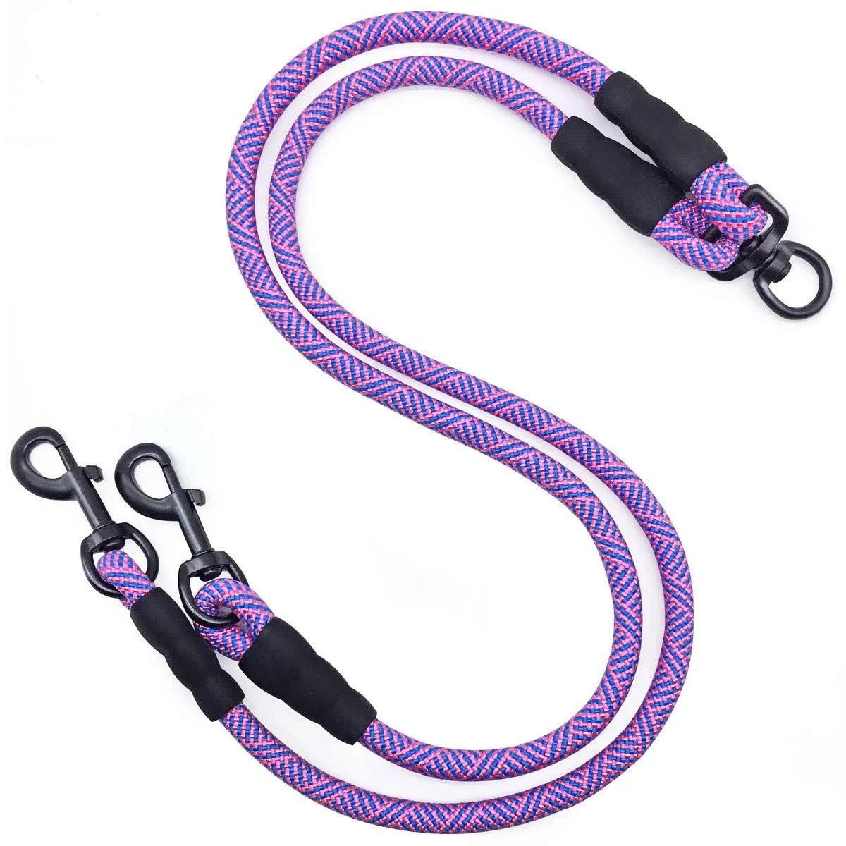 Mycicy Double Dog Leash Coupler for Two Dogs No Tangle 360° Swivel Rotation D...