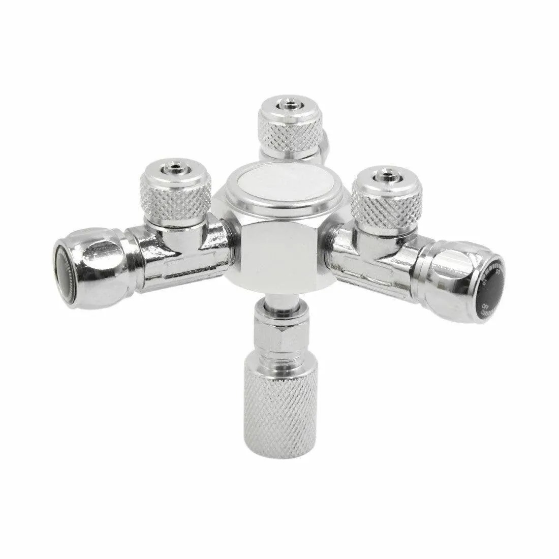 Unique Bargains Silver Tone Metal 3 Way Splitter Regulator Valve for Aquarium ...