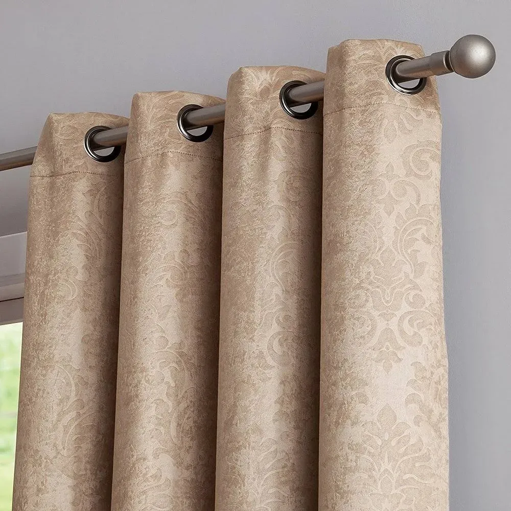 Warm Home Designs 1 Pair of 54 x 84 Brown Taupe Blackout Curtains with Embossed ...