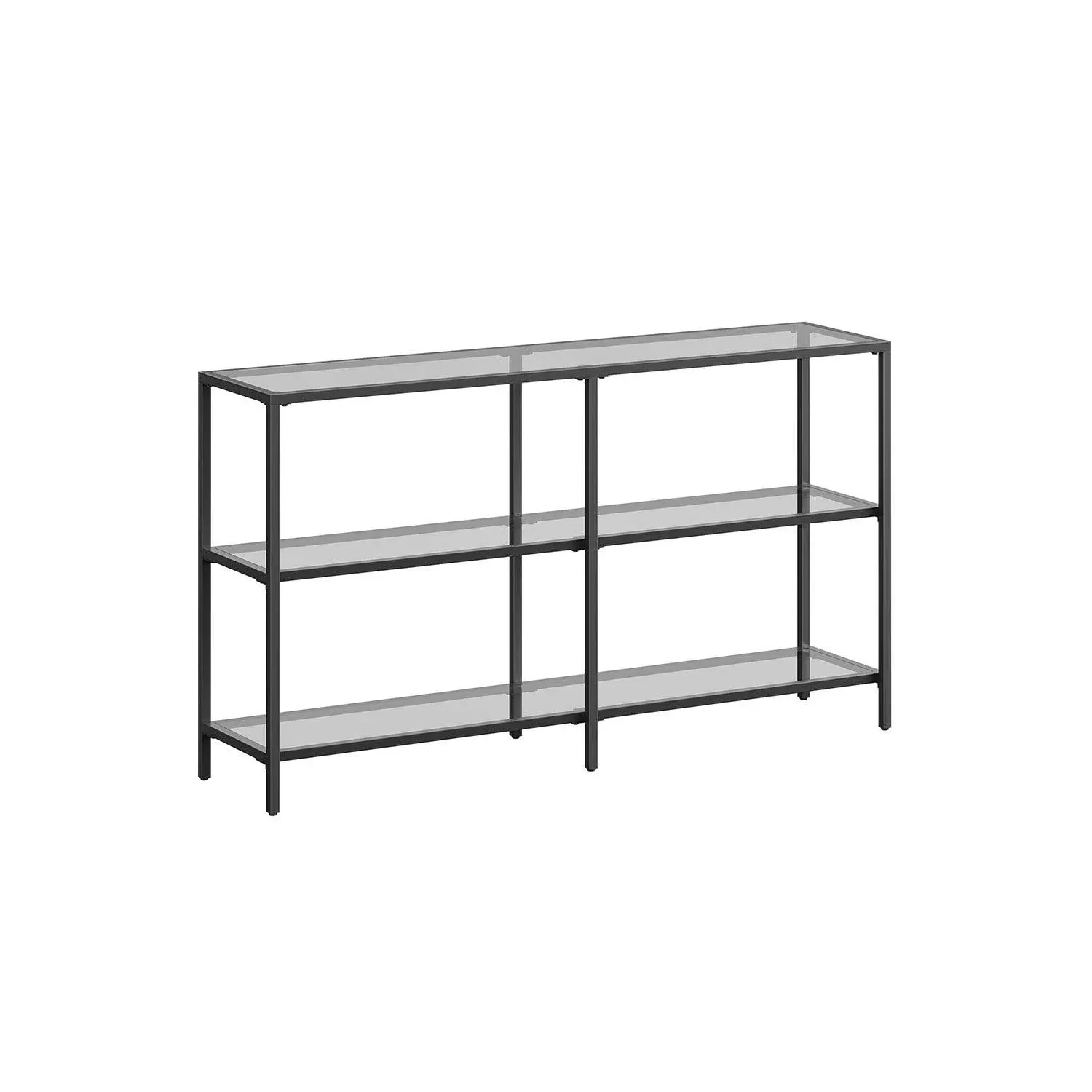 VASAGLE 39.4" Wide Console Table with 3 Glass Shelves