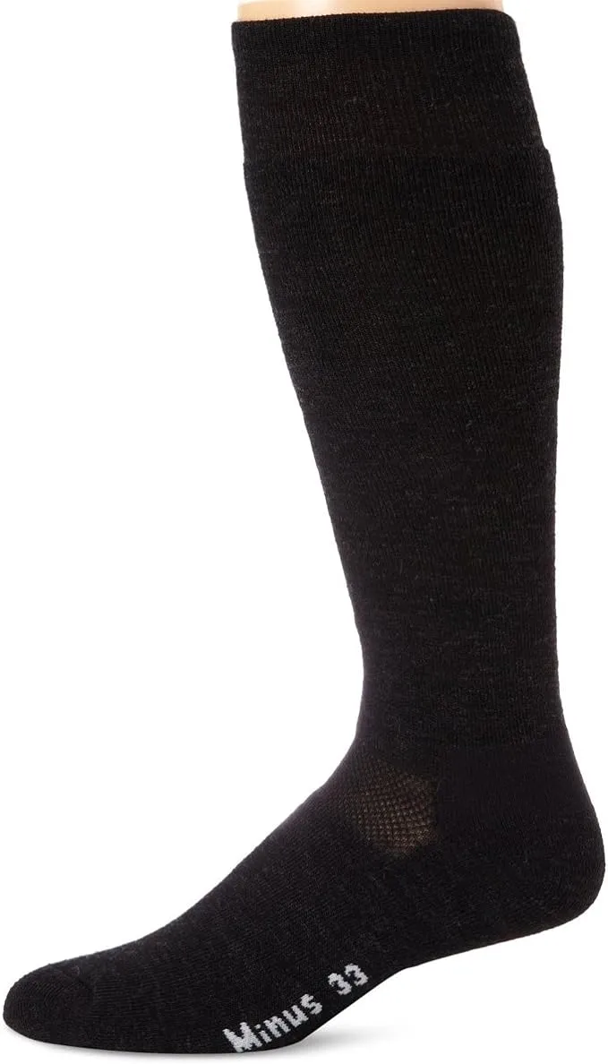 Minus33 Merino Wool Ski and Snowboard Sock Black Large