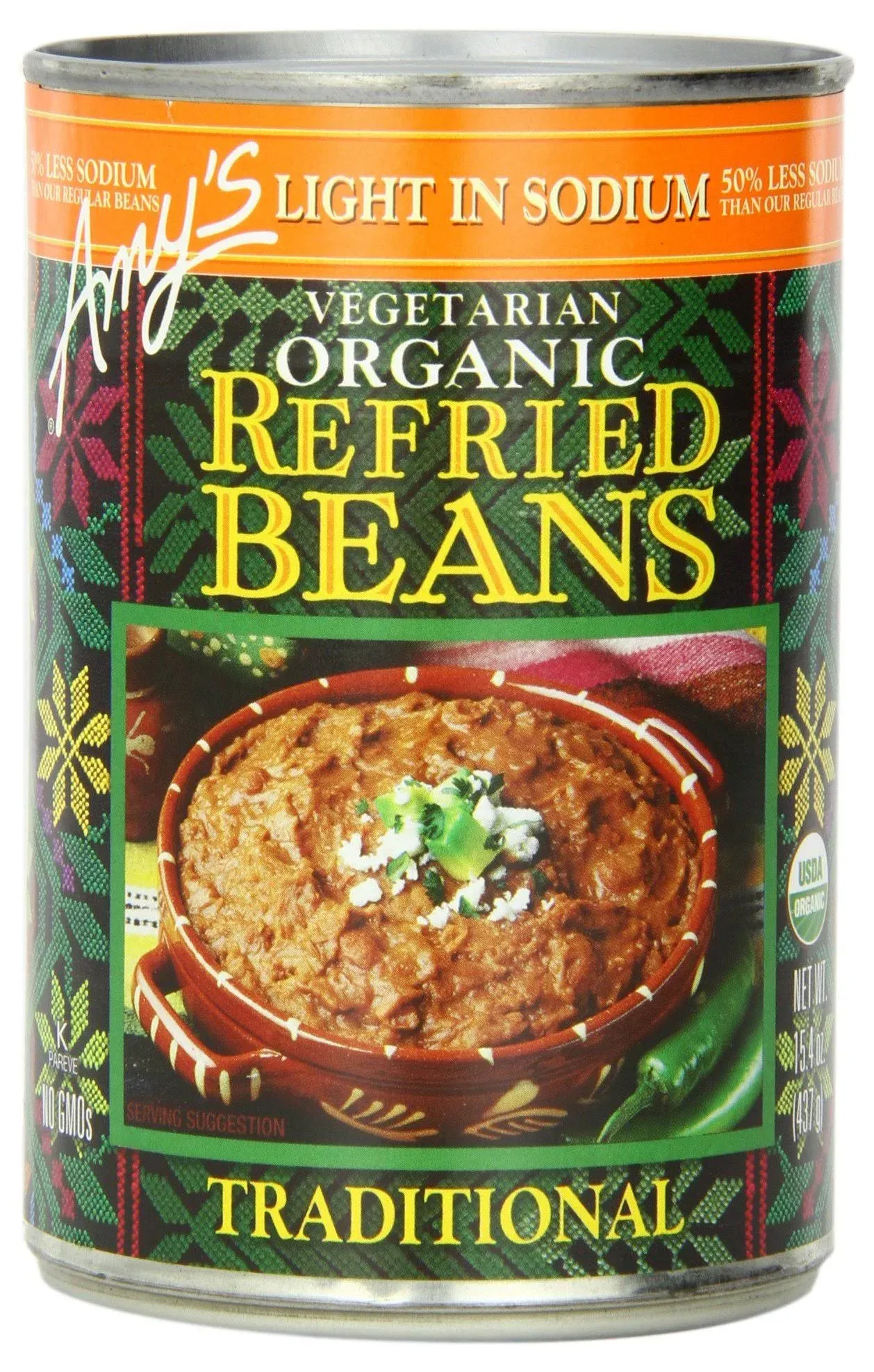 Amys Refried Beans, Organic, Traditional - 15.4 oz