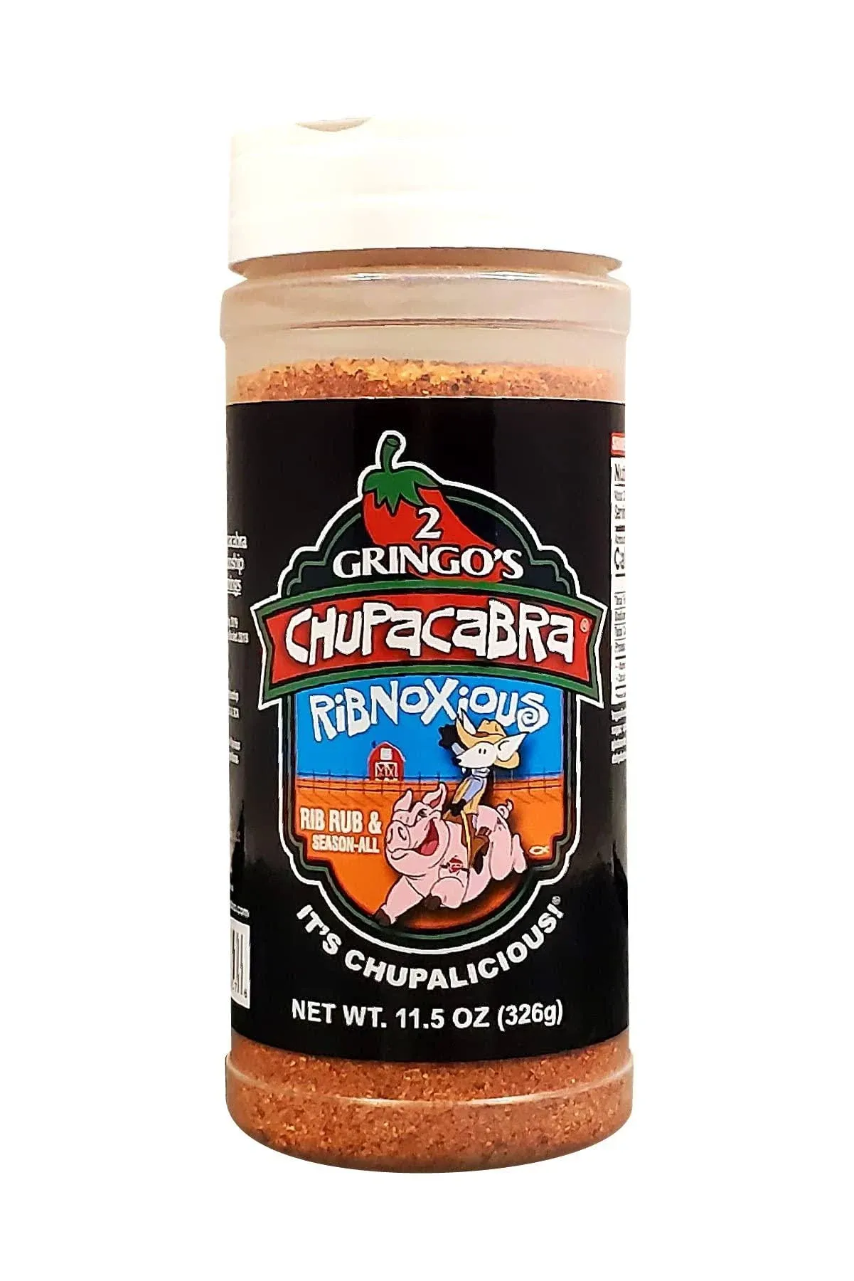 2 Gringos Chupacabra Ribnoxious Rub\xa011.5 Oz Sweet Savory Touch of Heat Seasoning