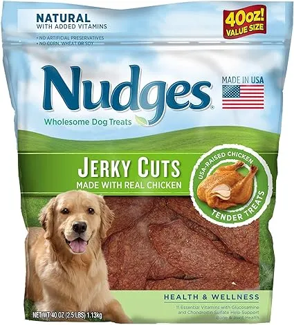 Nudges Health &amp; Wellness Chicken Jerky Dog Treats, 40 oz.