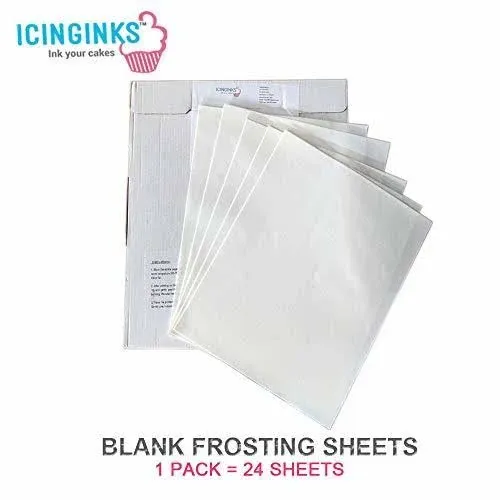 Icinginks 24 Frosting Sheets 8.5 x 11, Icing Sheets for Cake Toppers, Cookies