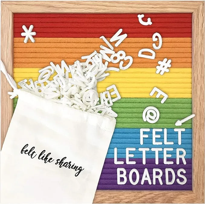 Felt Like Sharing Felt Letter Board, 10x10in Changeable Letter Board with Letters ...