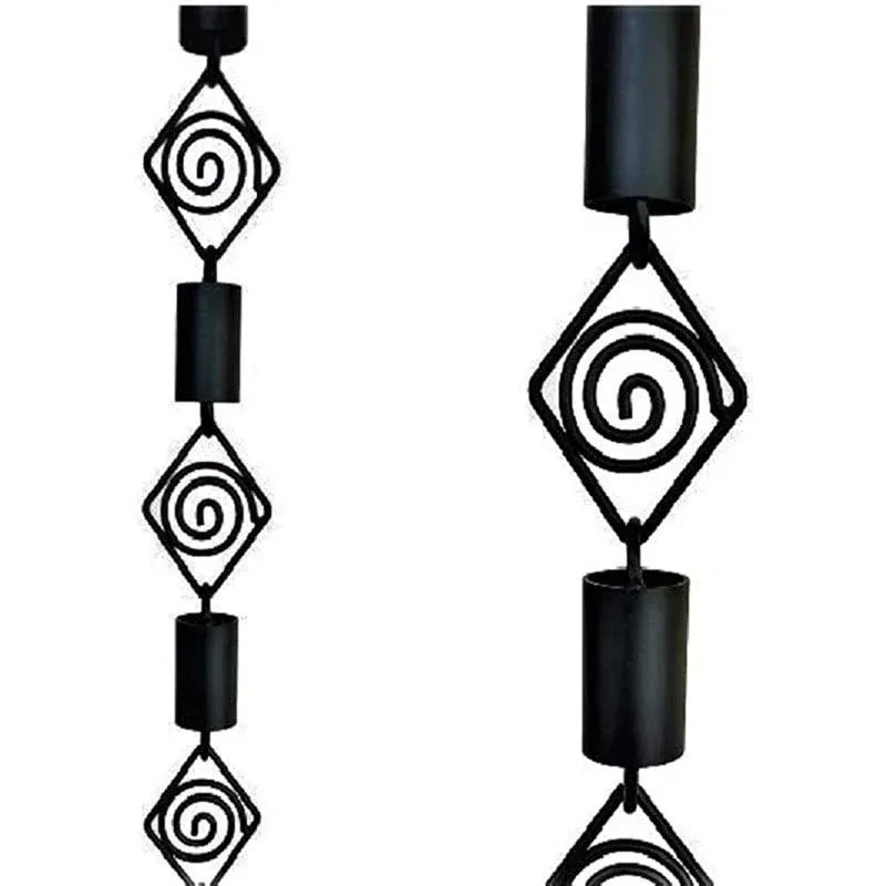 Rain Chains Pacific- Rain Chain Diamond Link Design 8.5 Ft. - Decorative Downspout Alternative for Elegant Water Flow.