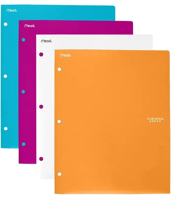 Five Star Two-Pocket Stay-Put Plastic Folder