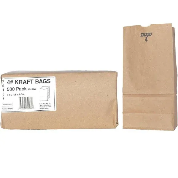 Duro Bag 4# Kraft Bags - 500 Count