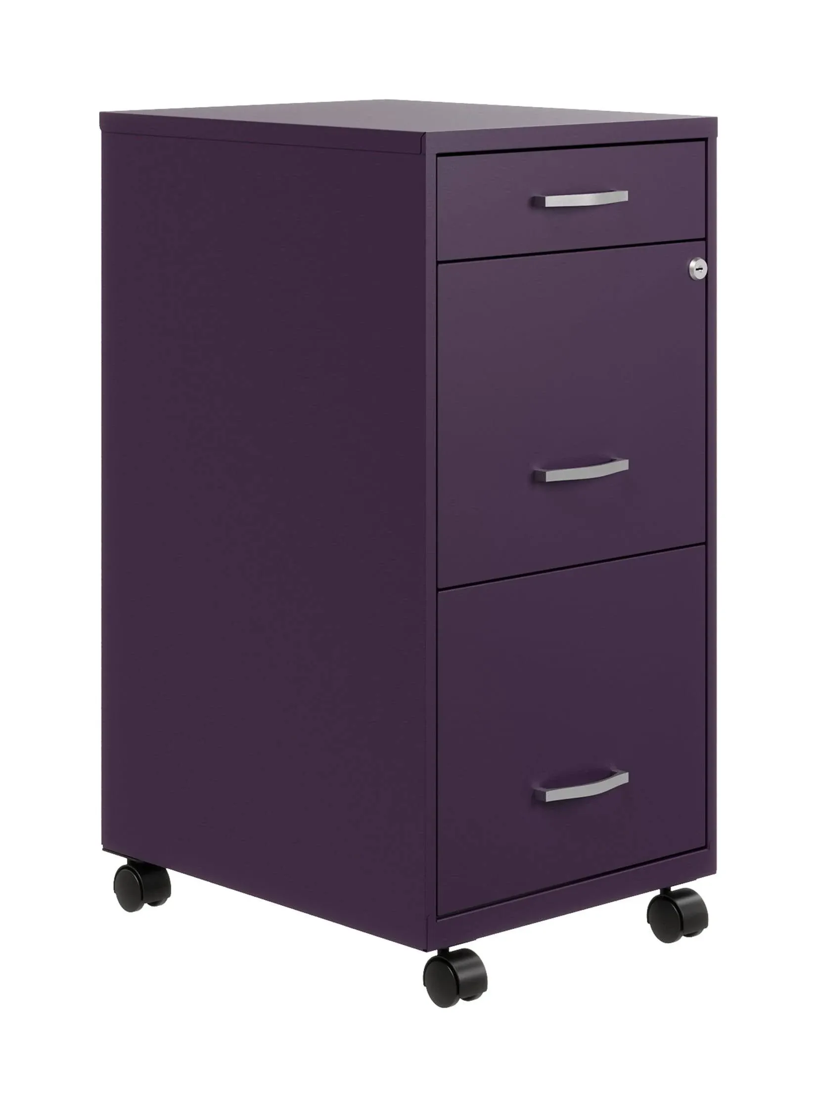 Space Solutions 18" Deep 3 Drawer Mobile Letter Width Vertical File Cabinet, Navy